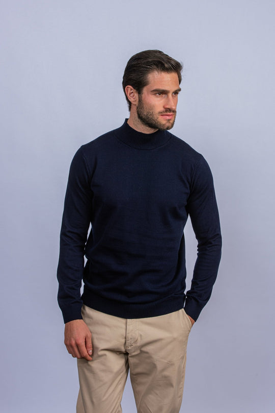 Cotton knitted Turtle Neck Pullover - Roban