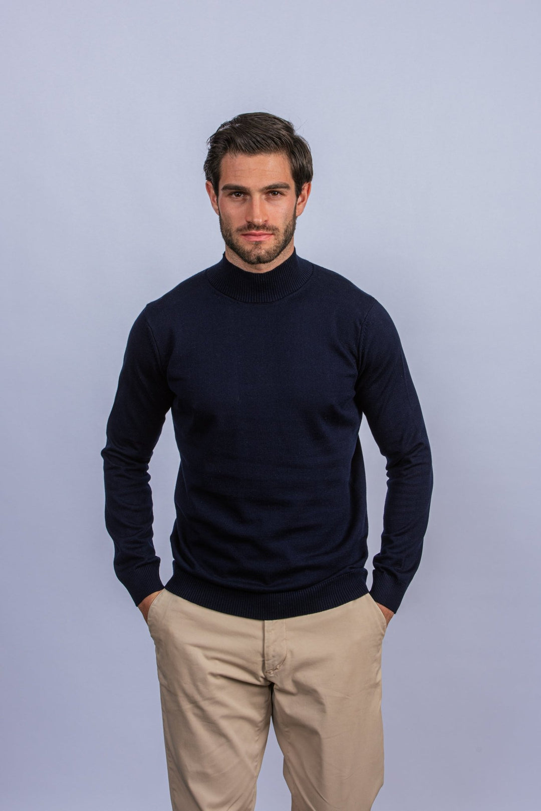 Cotton knitted Turtle Neck Pullover - Roban