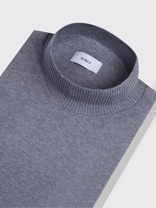 Cotton knitted Turtle Neck Pullover - Roban