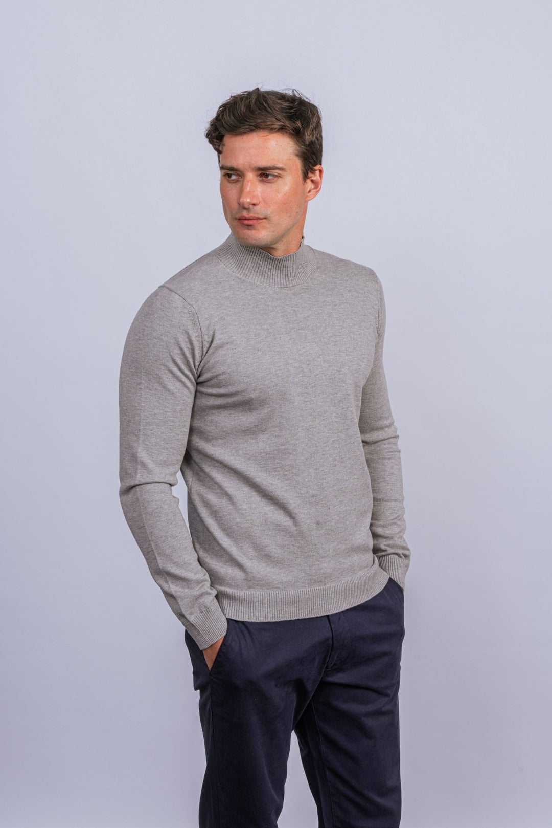 Cotton knitted Turtle Neck Pullover - Roban