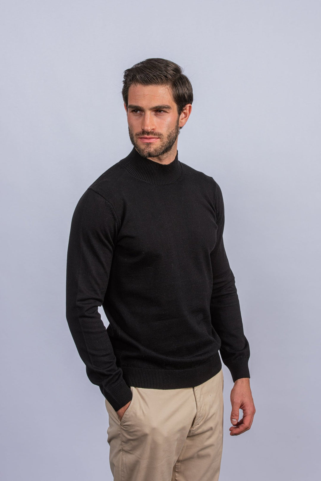 Cotton knitted Turtle Neck Pullover - Roban
