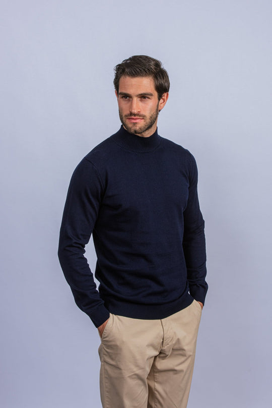 Cotton knitted Turtle Neck Pullover - Roban
