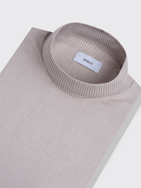 Cotton knitted Turtle Neck Pullover - Roban