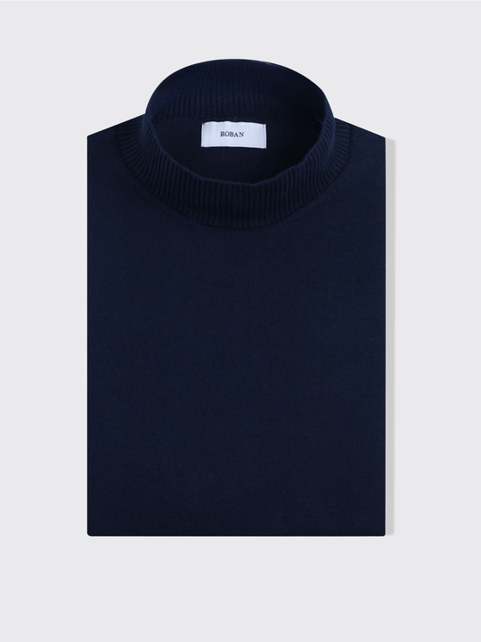 Cotton knitted Turtle Neck Pullover - Roban