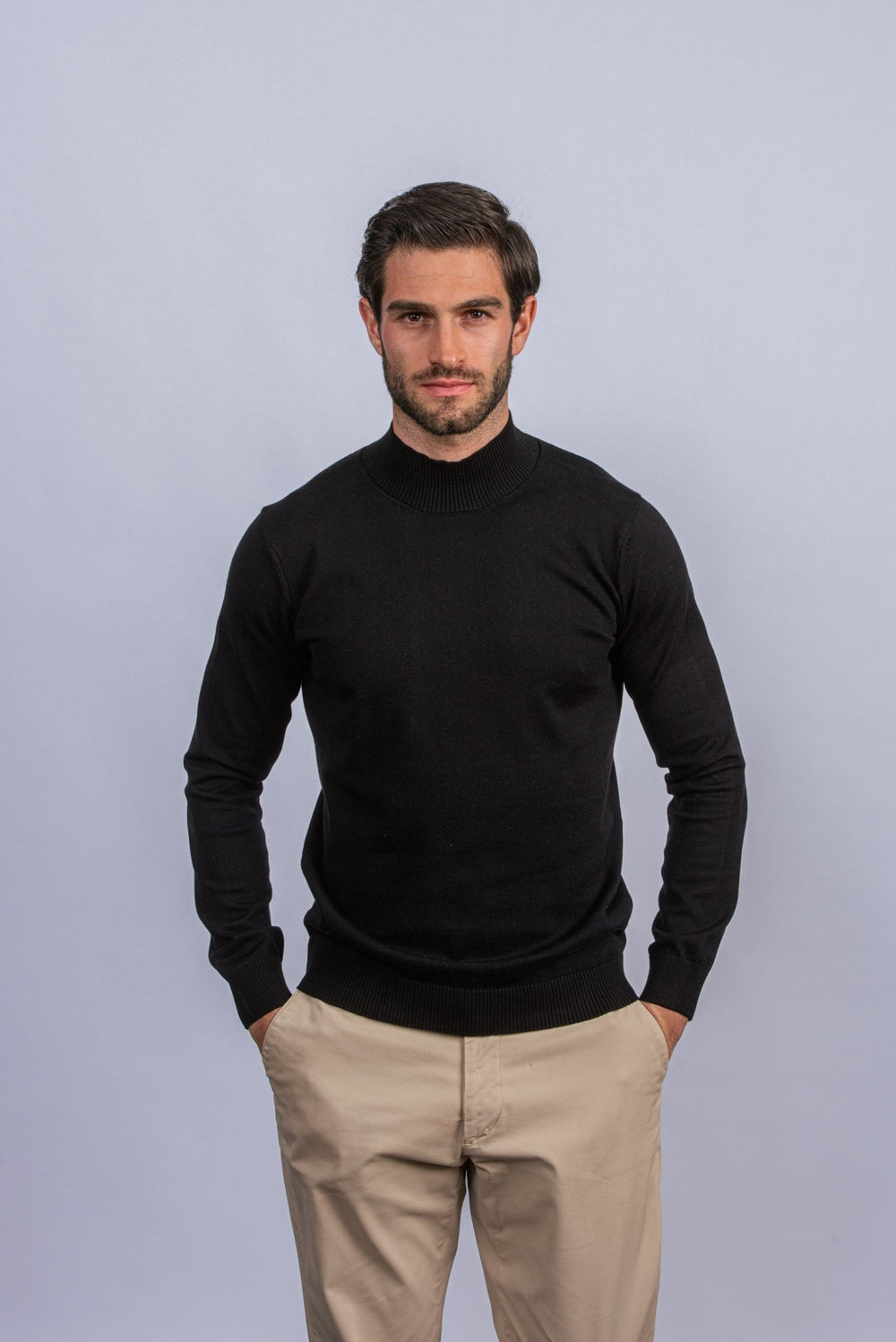 Cotton knitted Turtle Neck Pullover - Roban
