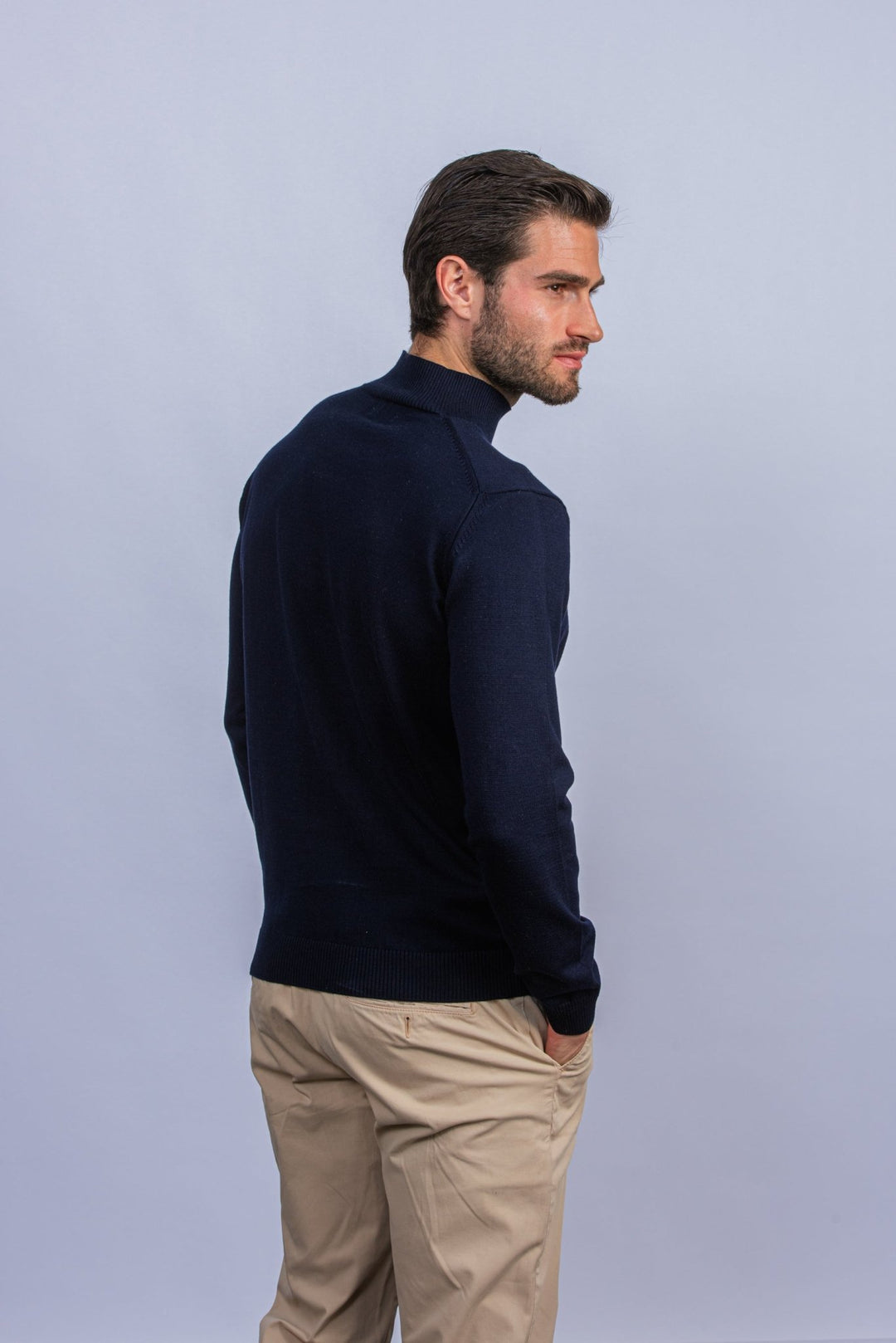 Cotton knitted Turtle Neck Pullover - Roban