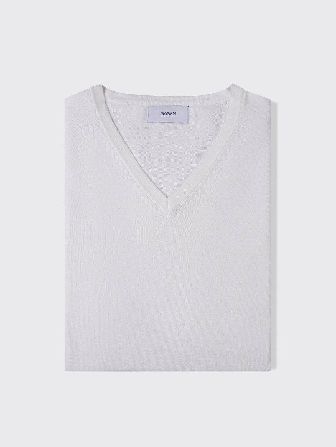 Cotton knitted V - neck Pullover - Roban
