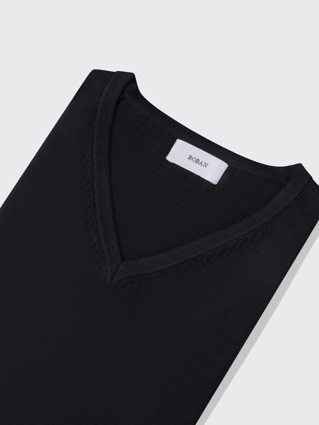 Cotton knitted V - neck Pullover - Roban