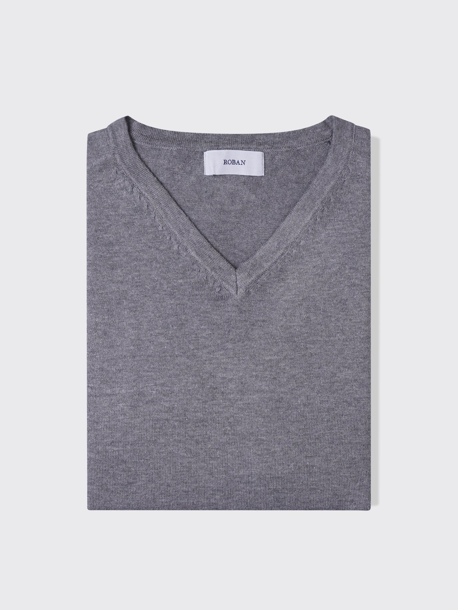 Cotton knitted V-neck Pullover – Roban