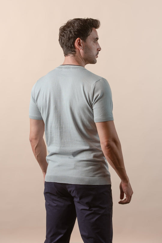 COTTON KNITTED V - NECK T - SHIRT - Roban