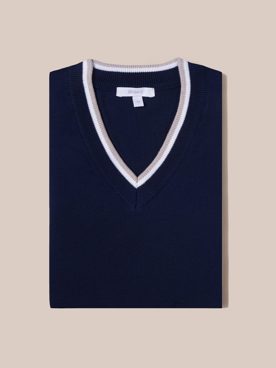 COTTON KNITTED V - NECK T - SHIRT - Roban