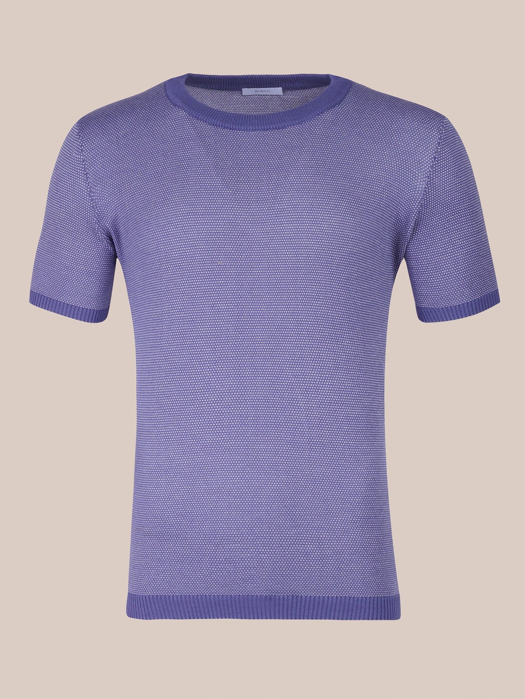 COTTON MELANGE KNITTED CREWNECK T - SHIRT - Roban