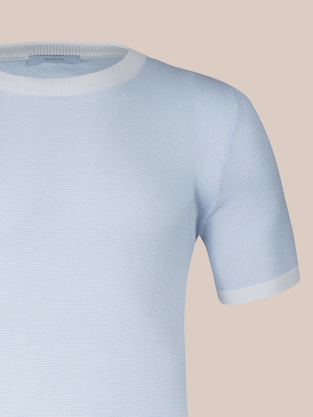 COTTON MELANGE KNITTED CREWNECK T - SHIRT - Roban