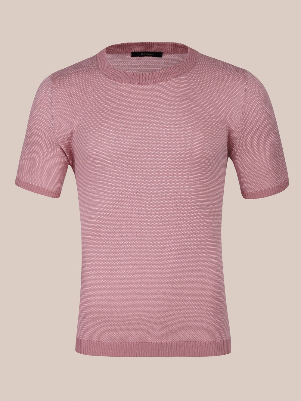 COTTON MELANGE KNITTED CREWNECK T - SHIRT - Roban