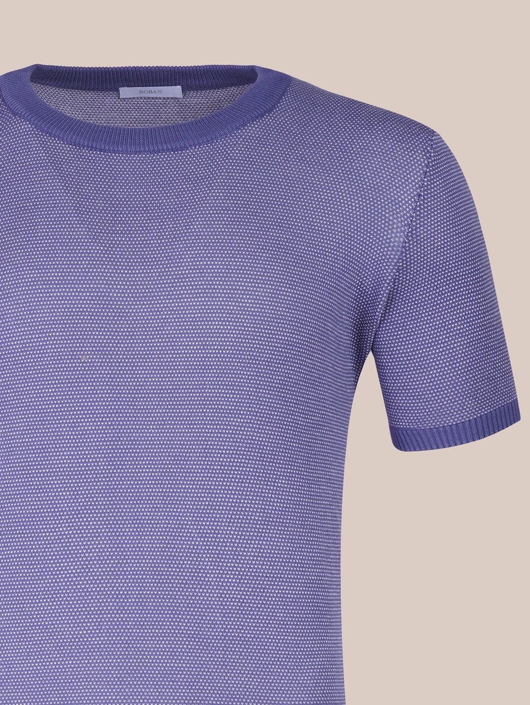 COTTON MELANGE KNITTED CREWNECK T - SHIRT - Roban