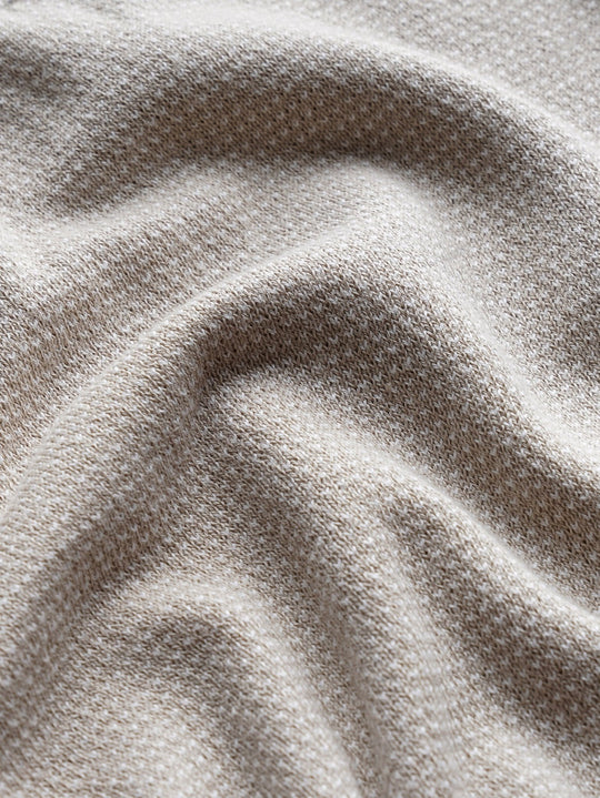 COTTON MELANGE KNITTED CREWNECK T - SHIRT - Roban