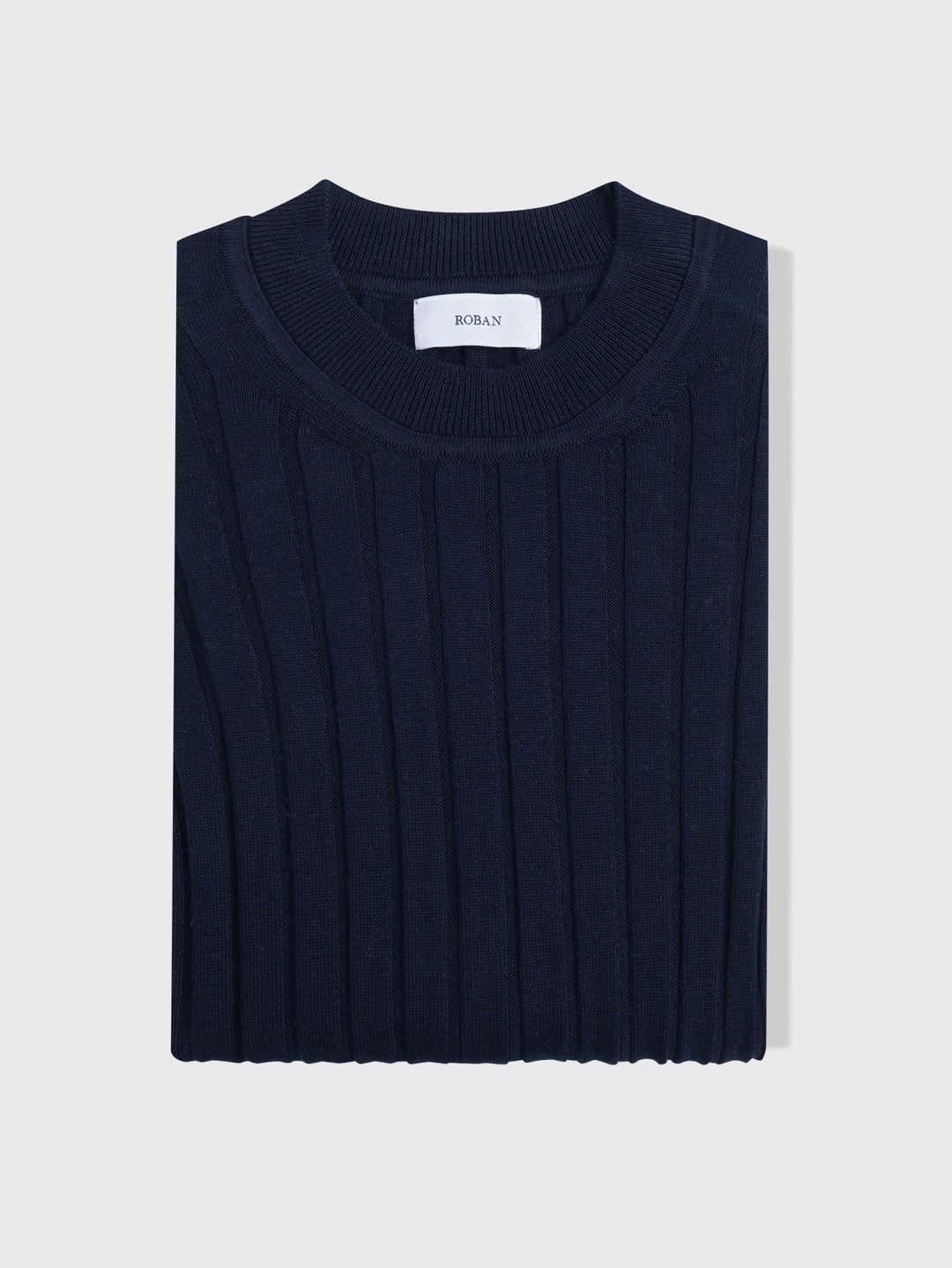 Cotton Ribbed knitted crewneck Pullover - Roban
