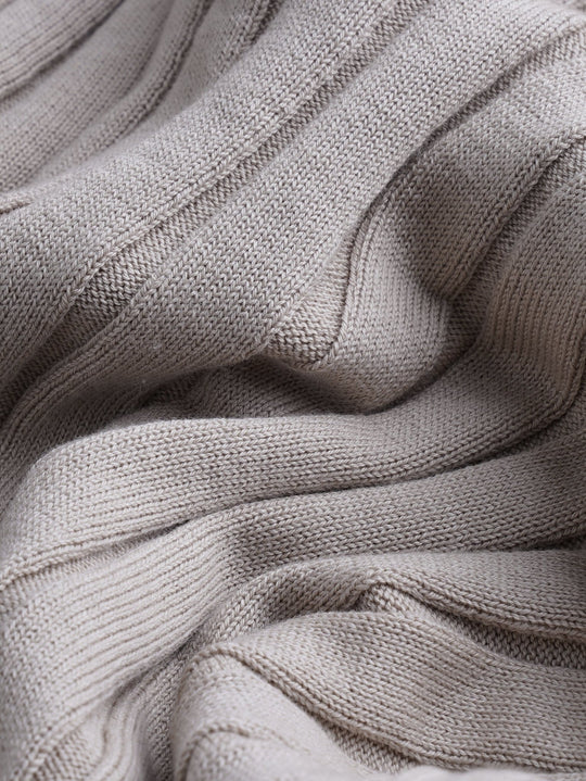 Cotton Ribbed knitted crewneck Pullover - Roban