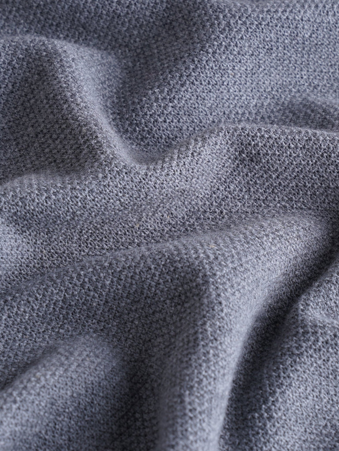 Cotton Ribbed knitted Zip Turtle - neck Pullover - Roban