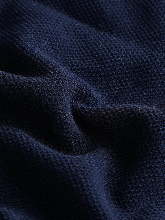 Cotton Ribbed knitted Zip Turtle - neck Pullover - Roban