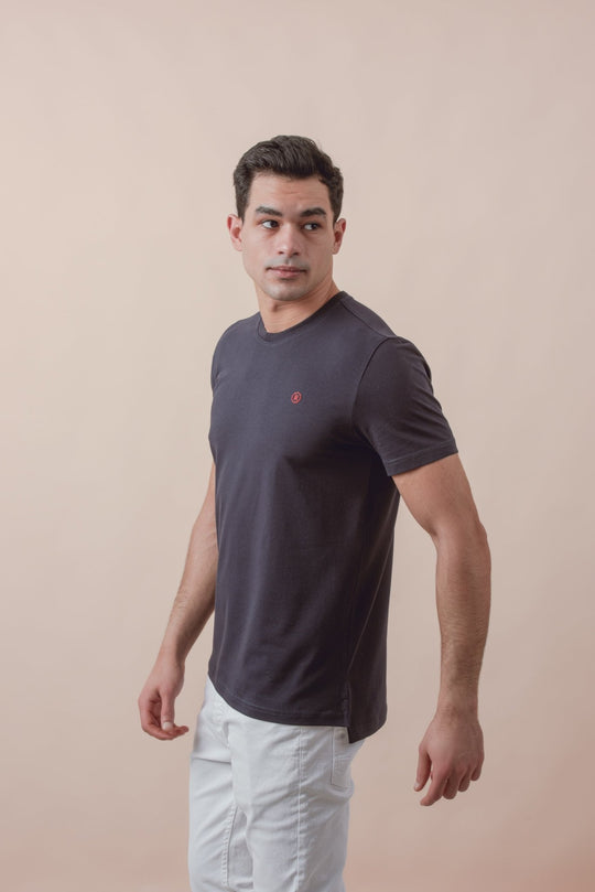 Cotton Roundneck Slim Fit T-Shirt - Roban