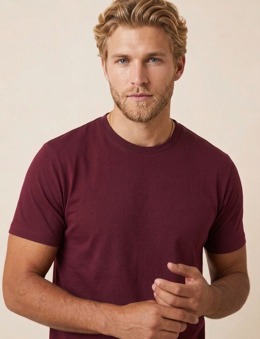 Cotton Roundneck Slim Fit T-Shirt - Roban