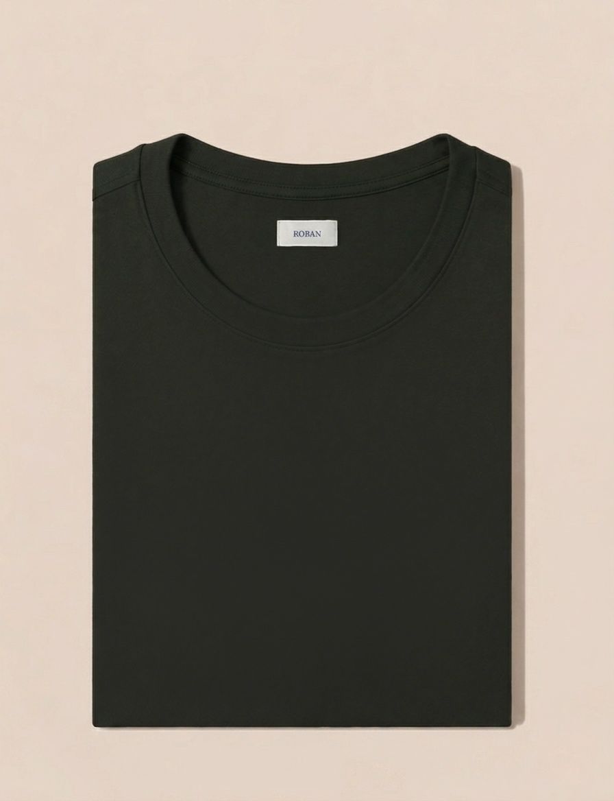 Cotton Roundneck Slim Fit T-Shirt - Roban