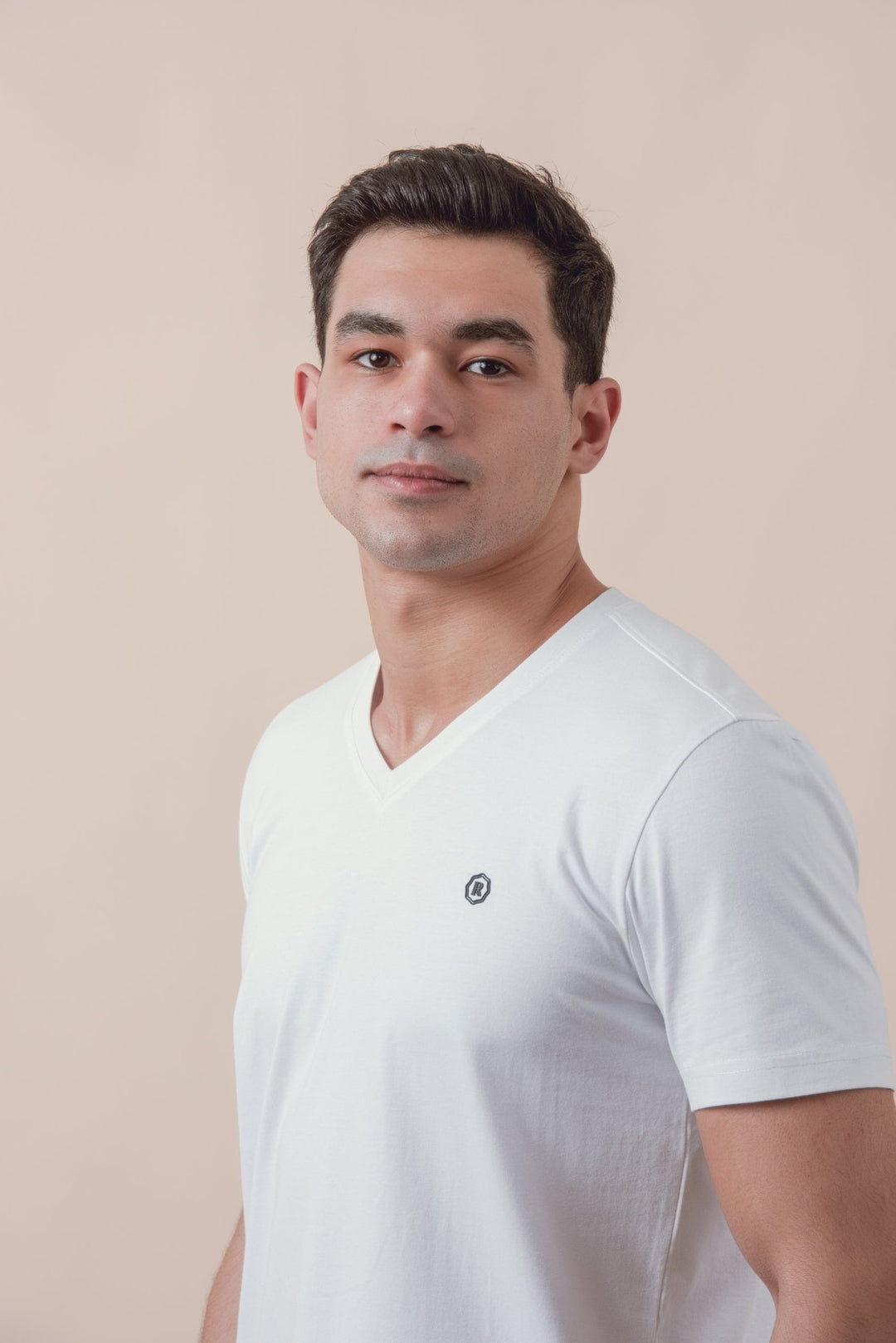 Cotton V - Neck Slim fit T-Shirt - Roban