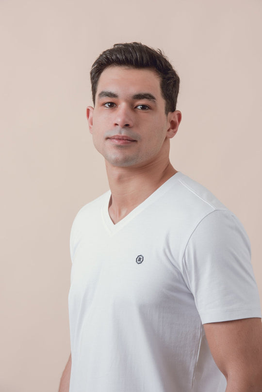 Cotton V - Neck Slim fit T-Shirt - Roban