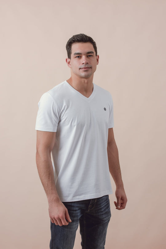 Cotton V - Neck Slim fit T-Shirt - Roban
