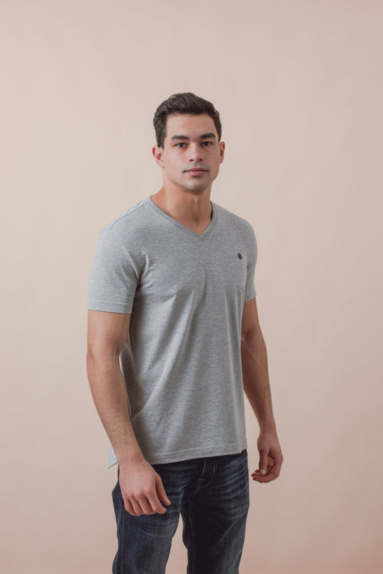 Cotton V - Neck Slim fit T-Shirt - Roban