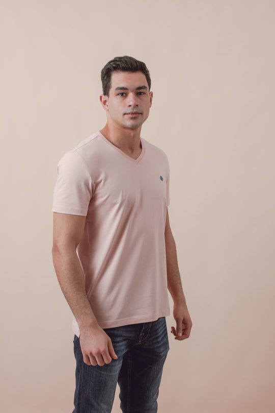 Cotton V - Neck Slim fit T-Shirt - Roban
