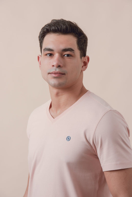 Cotton V - Neck Slim fit T-Shirt - Roban
