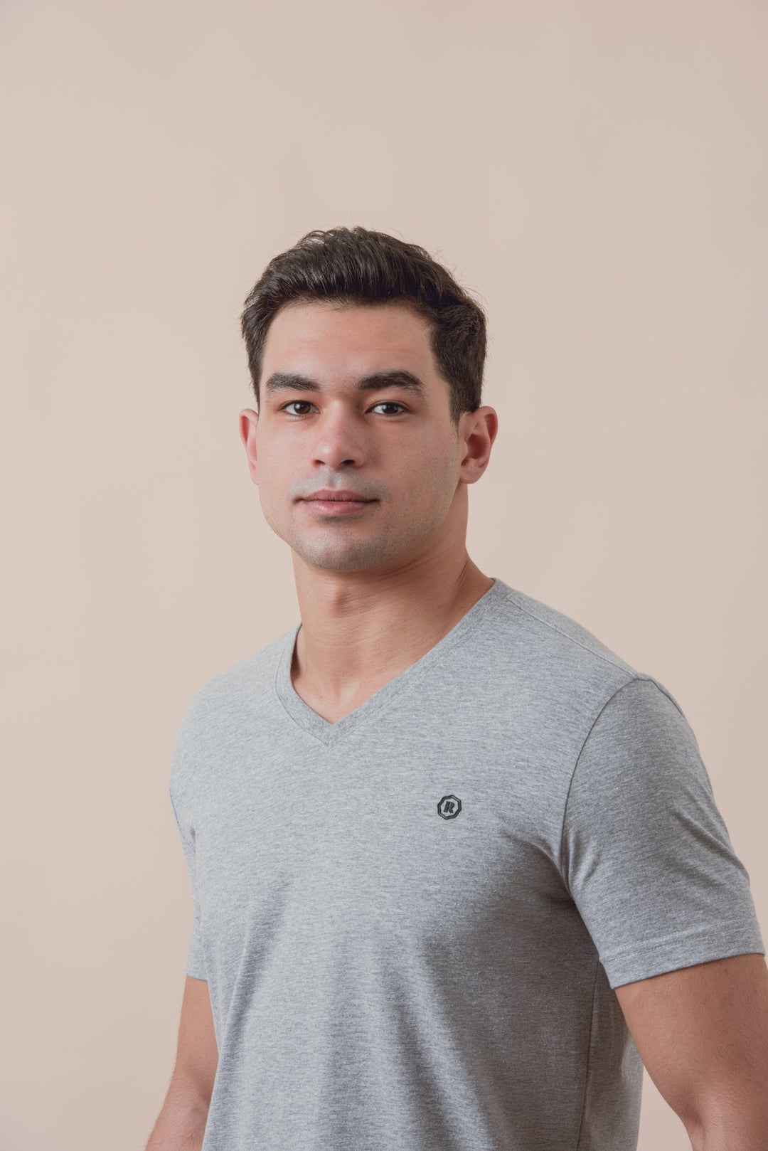 Cotton V - Neck Slim fit T-Shirt - Roban
