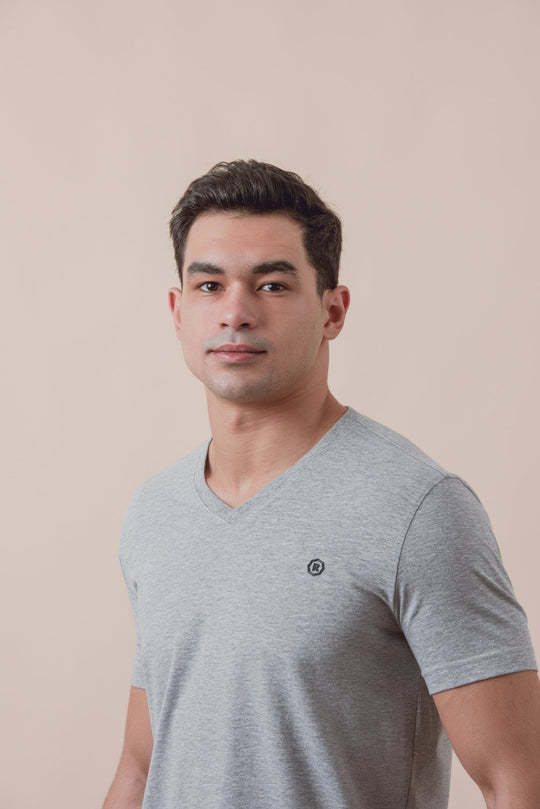 Cotton V - Neck Slim fit T-Shirt - Roban