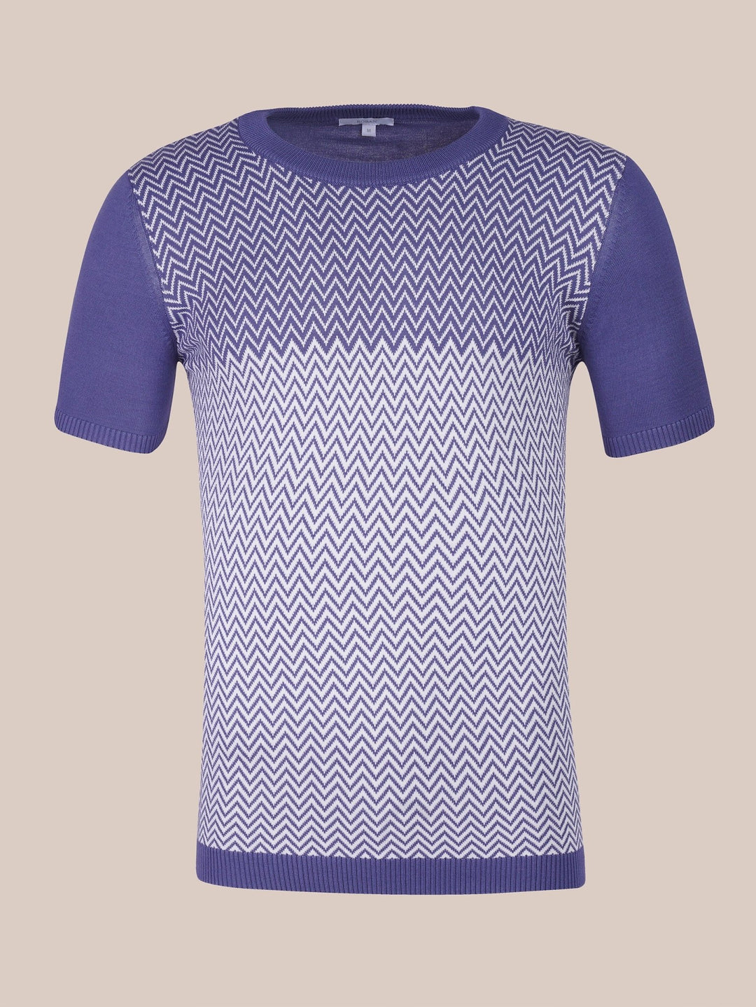 COTTON ZEGZAG STYLE KNITTED CREWNECK T - SHIRT - Roban