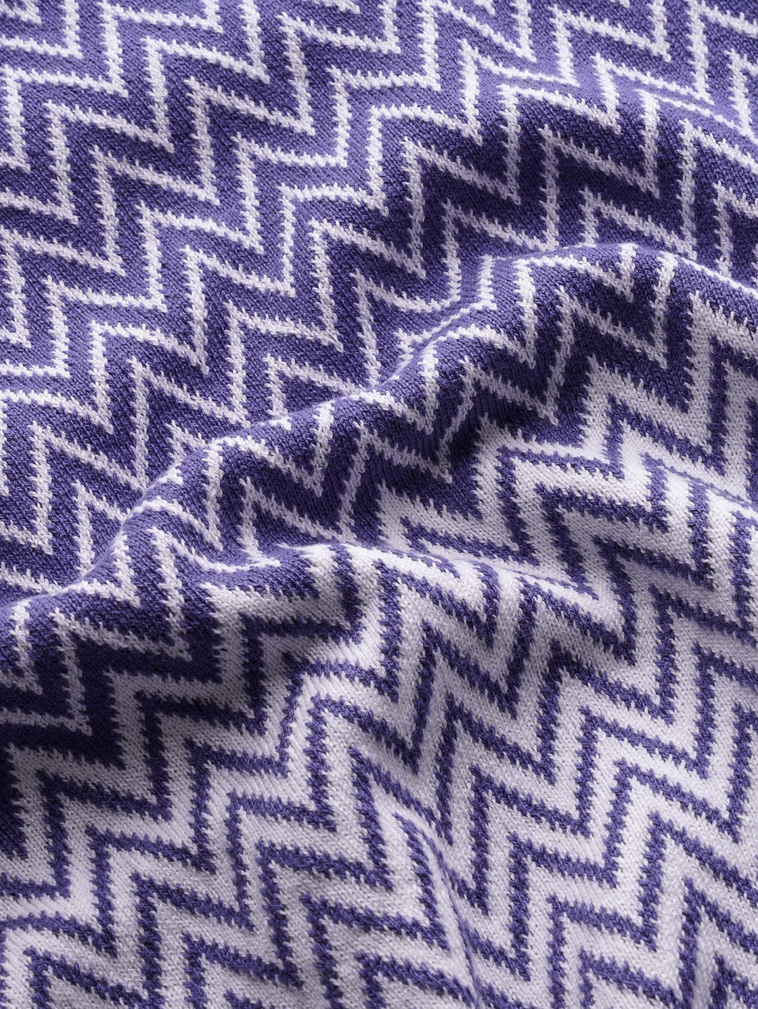 COTTON ZEGZAG STYLE KNITTED CREWNECK T - SHIRT - Roban
