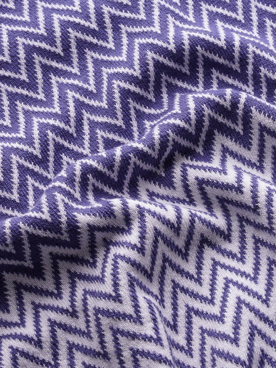 COTTON ZEGZAG STYLE KNITTED CREWNECK T - SHIRT - Roban