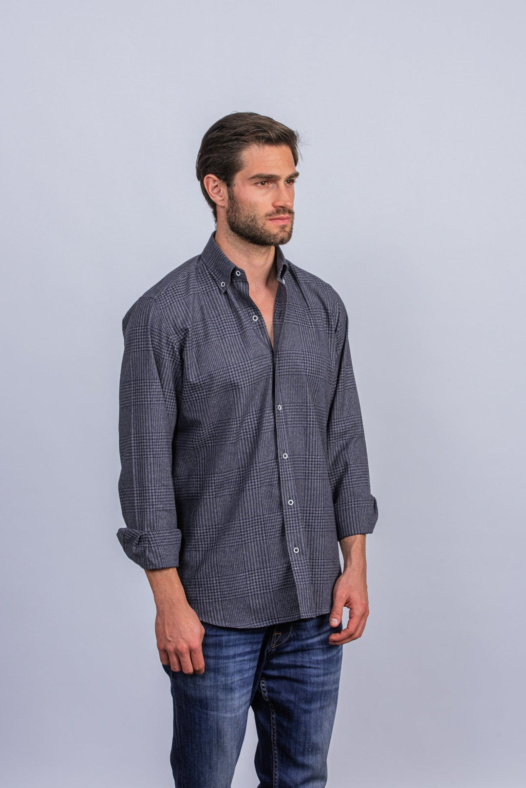 Flannel Checked Cotton Regular Fit Shirt - Roban