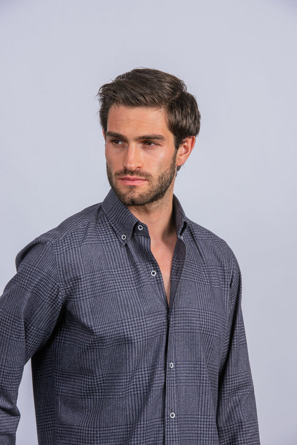 Flannel Checked Cotton Regular Fit Shirt - Roban