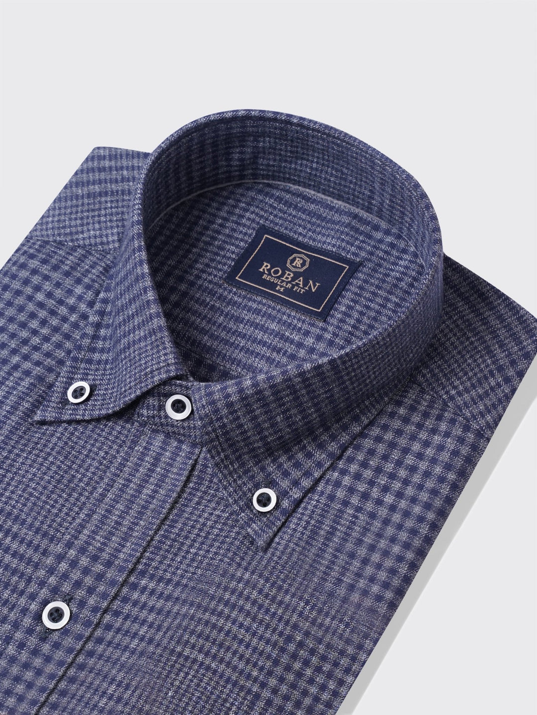 Flannel Checked Cotton Regular Fit Shirt - Roban