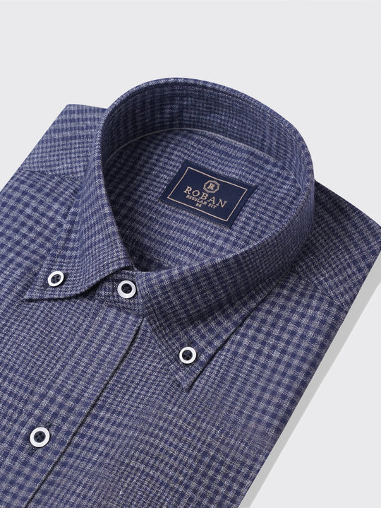Flannel Checked Cotton Regular Fit Shirt - Roban
