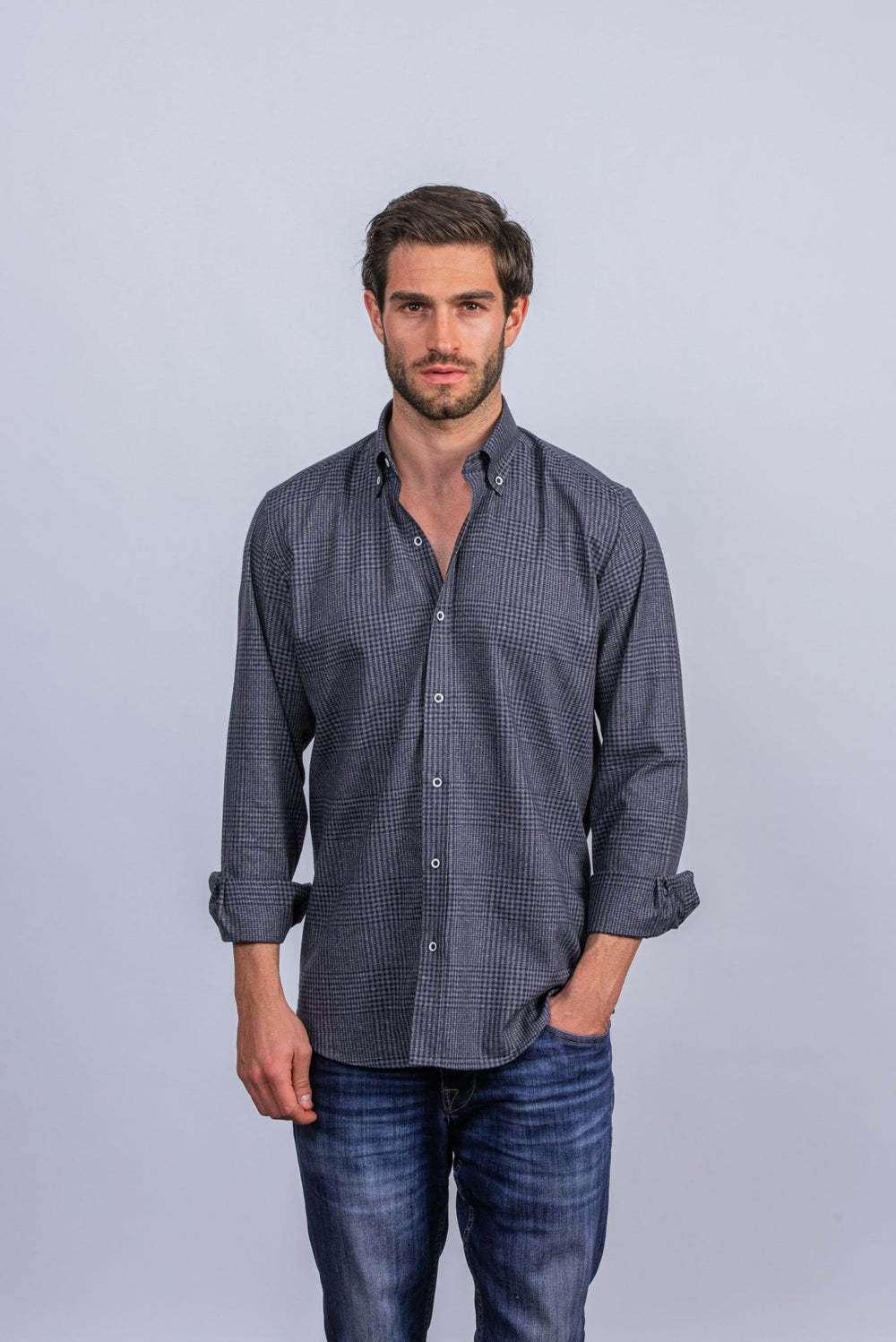 Flannel Checked Cotton Regular Fit Shirt - Roban
