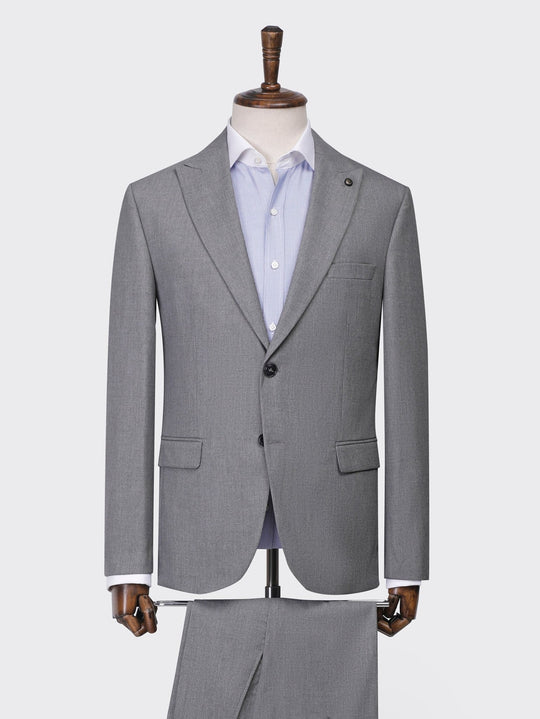 Grey Melange Slim Fit suit - Roban