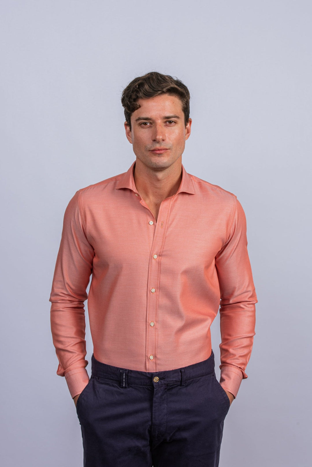 Herringbone Cotton Regular Fit Shirt - Roban