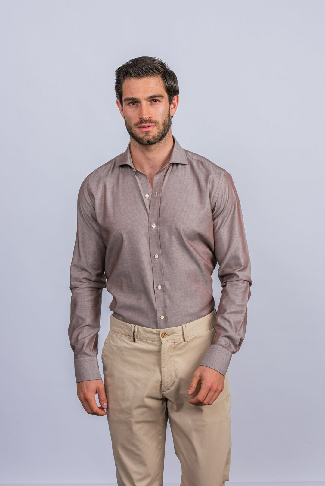 Herringbone Cotton Regular Fit Shirt - Roban