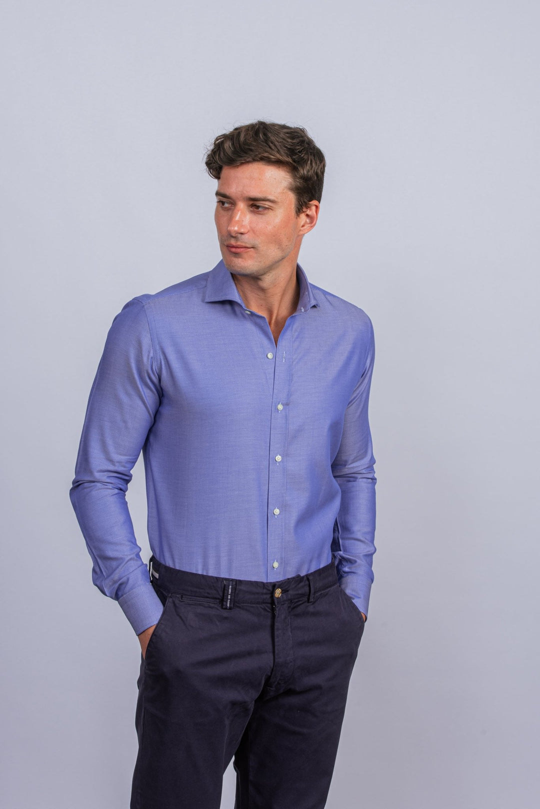 Herringbone Cotton Regular Fit Shirt - Roban