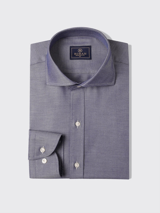 Herringbone Cotton Regular Fit Shirt - Roban