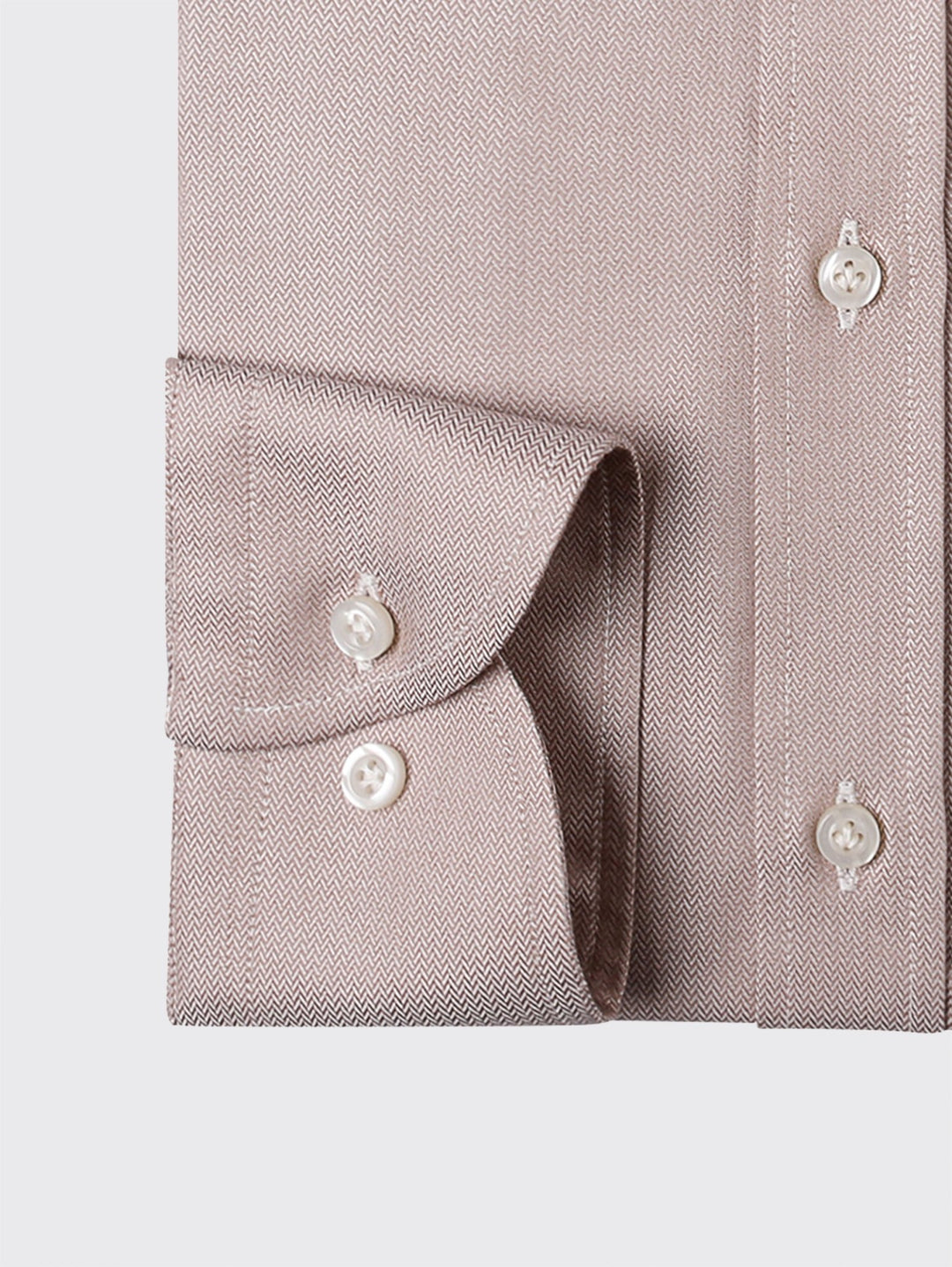 Herringbone Cotton Regular Fit Shirt - Roban