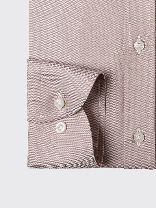 Herringbone Cotton Regular Fit Shirt - Roban